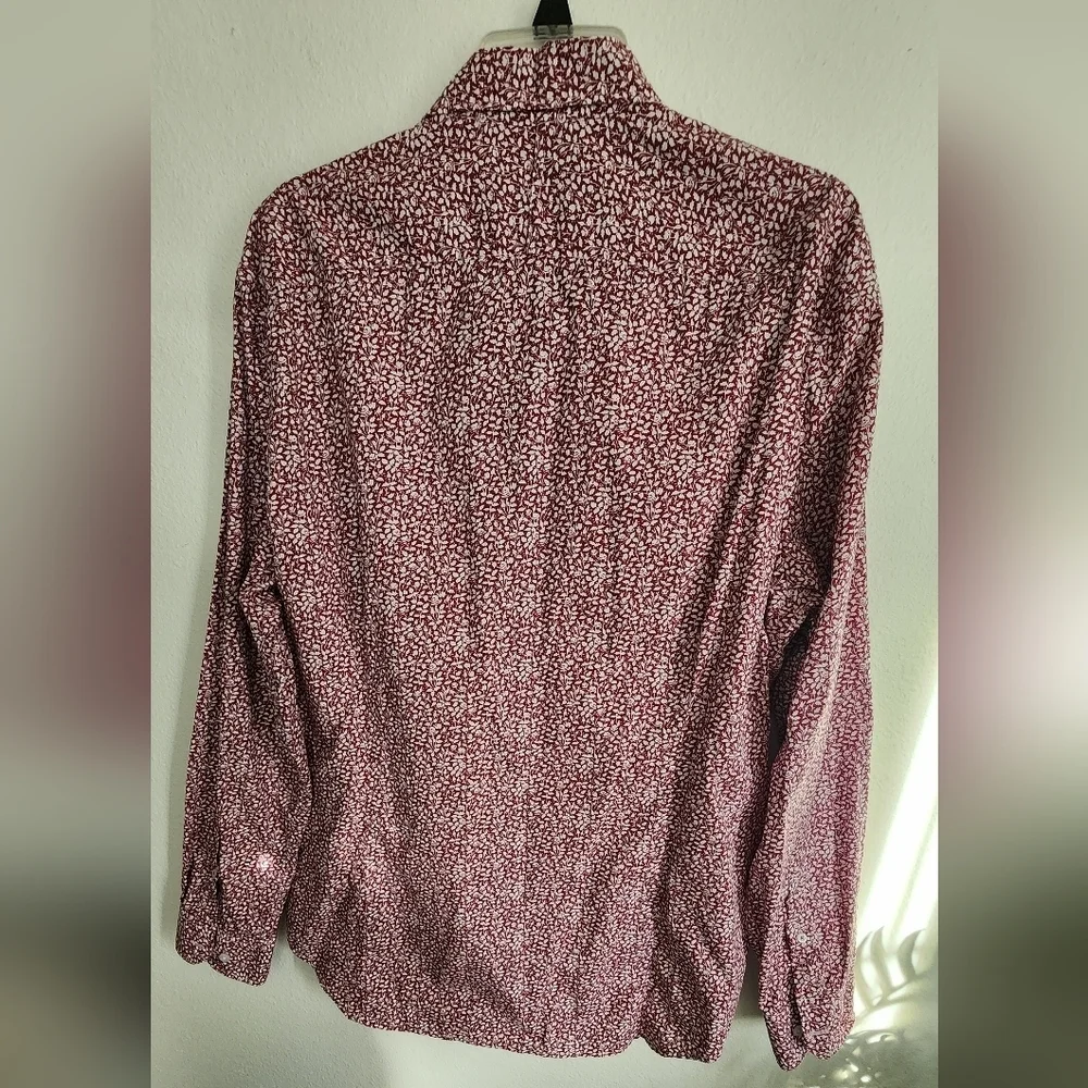 Banana Republic Men's Grant Fit Maroon Floral & Scull Pattern. Sz XL/TG
